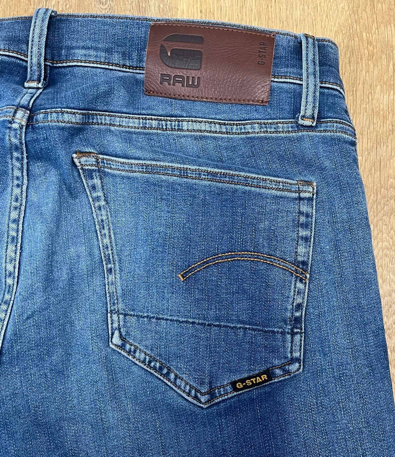 G-Star Raw 3301 slim stretch jeans blauw - Maat W33 L34, Ophalen of Verzenden, Zo goed als nieuw, Blauw, W33 - W34 (confectie 48/50)