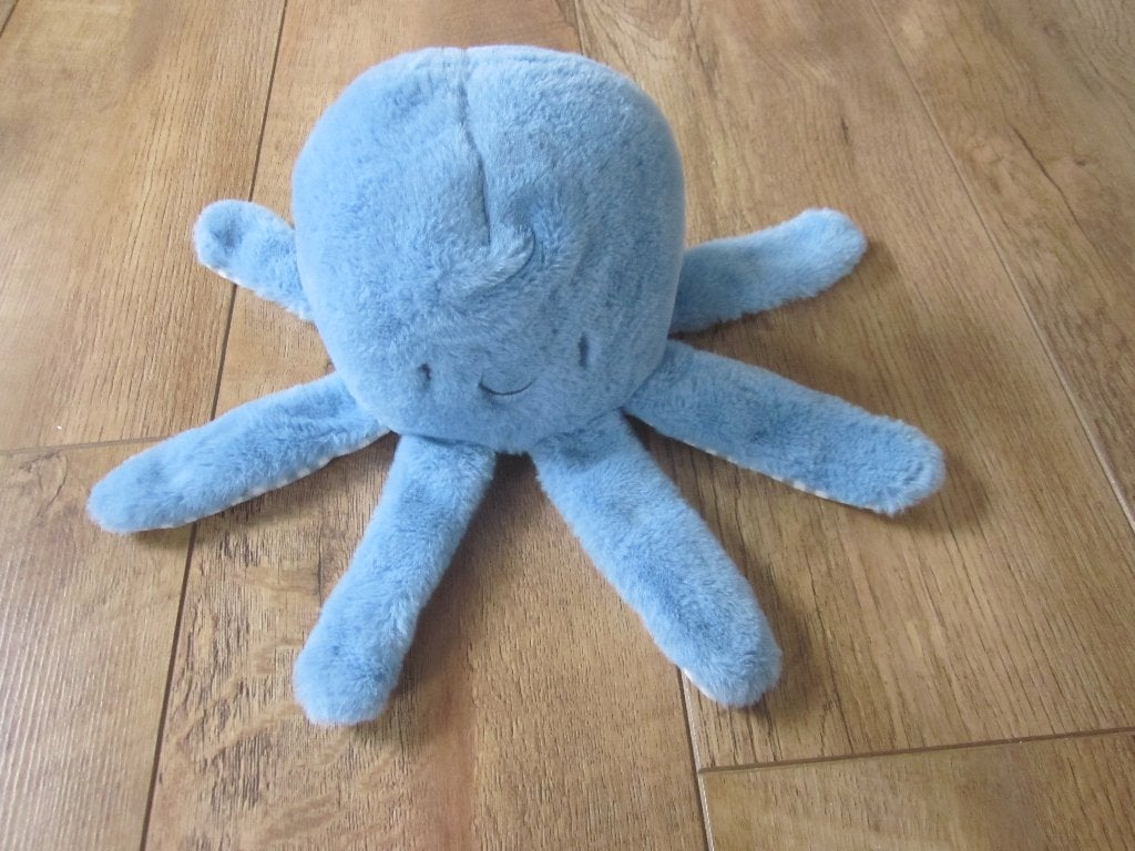Lichtblauw superzacht pluche octopus inktvis gestreepte onde, Kinderen en Baby's, Speelgoed | Knuffels en Pluche, Ophalen, Overige merken