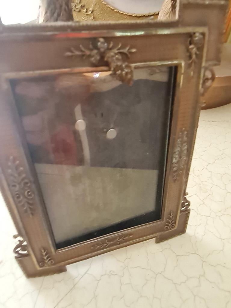 Antieke bronzen fotolijst met glas, Heikant 21 Kaatsheuvel, Gebruikt, Belle Vieille Brocante, Ophalen of Verzenden