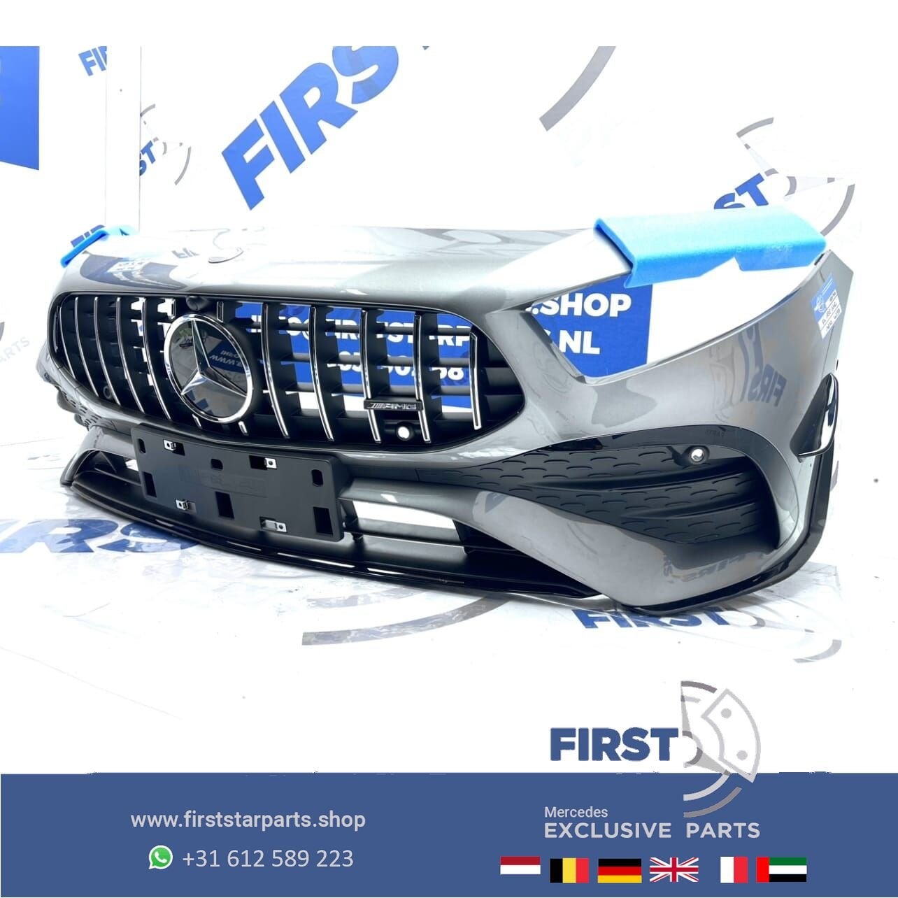 W177 FACELIFT BUMPER A35 AMG AERO VOORBUMPER COMPLEET AERODY, Gebruikt, -, Voor, Ophalen of Verzenden