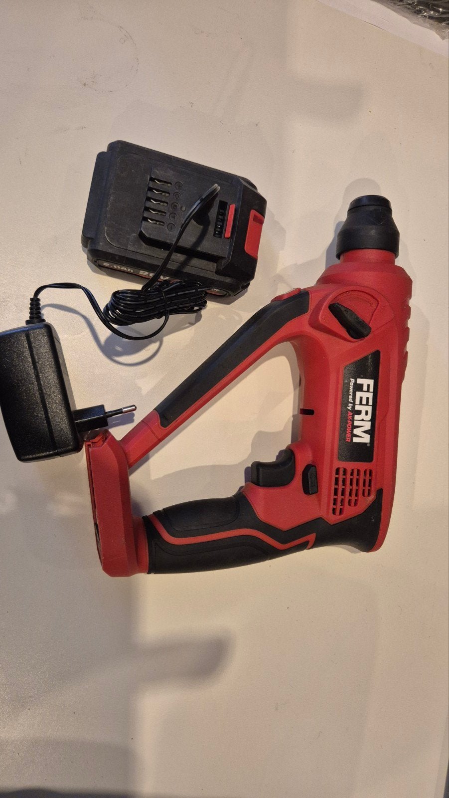Ferm AX-Power Klopboormachine SDS met Accu en Oplader 20V, Ophalen of Verzenden, Zo goed als nieuw, Boormachine
