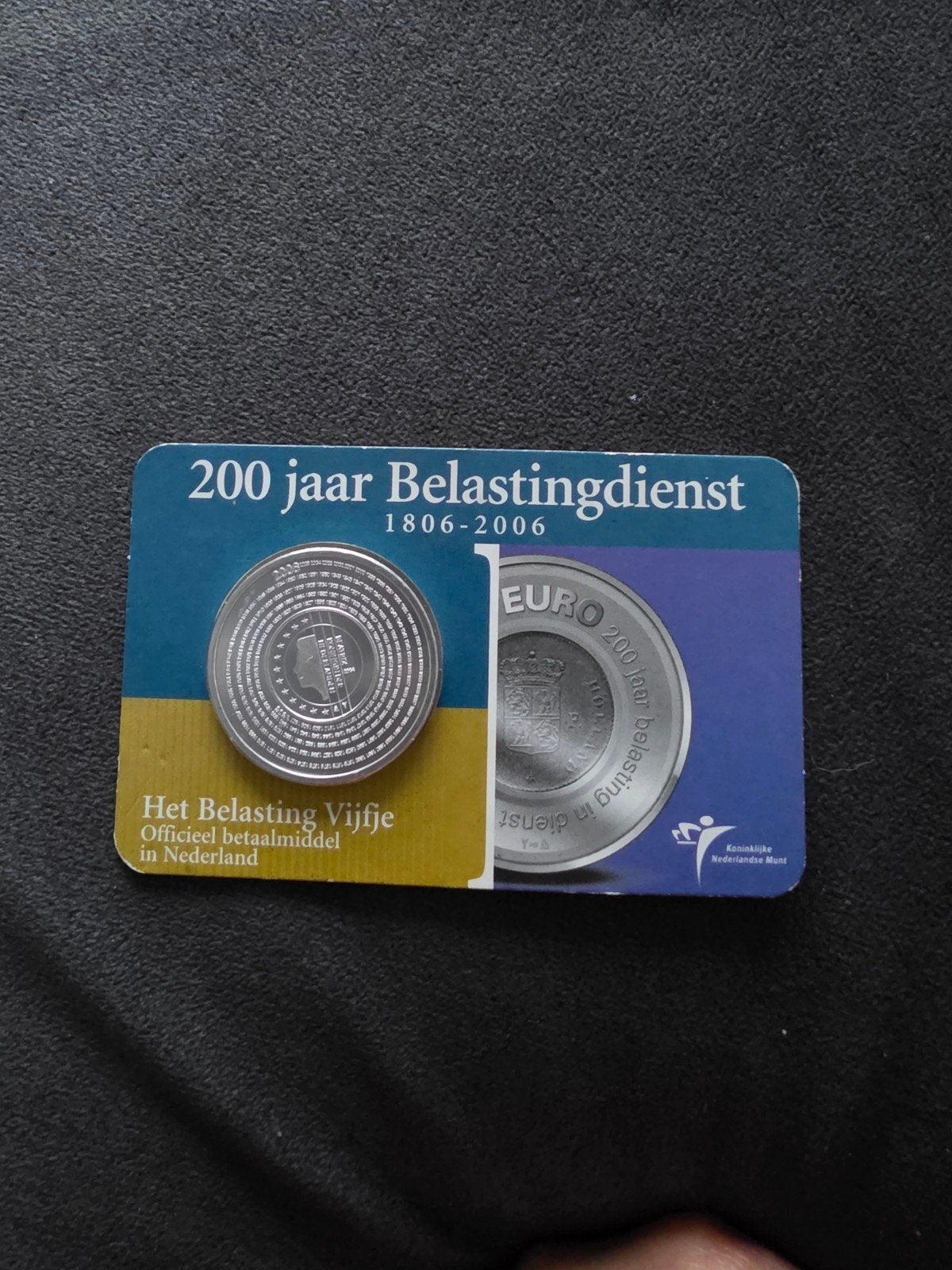 Zilveren 5 Euro munt 200 jaar Belastingdienst 1806-2006, Postzegels en Munten, Munten | Nederland, Koningin Beatrix, Zilver, Euro's