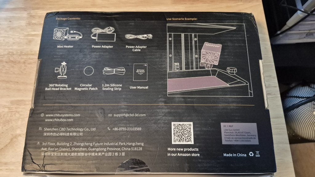 Chitu Systems H1 3D Printer Mini Heater - Resin Heater, Planckstr. 59, 45147 Essen, Nordrhein-Westfalen, Germany, Like Sun GmbH (EU Rep) / Shenzhen CBD Technology Co., Ltd.