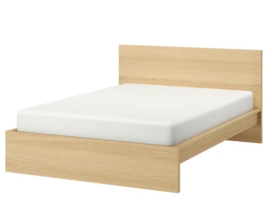 Ikea MALM bed twijfelaar 140x200 inclusief lattenbodems, Ophalen, Wit, Scandinavisch, 140 cm