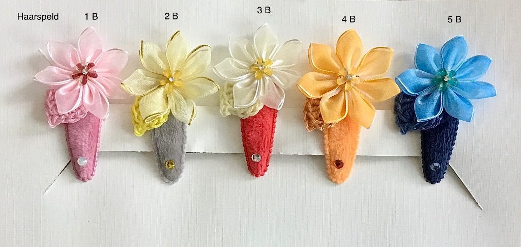 Haarclip met handgemaakte bloem van organzalint, Hobby en Vrije tijd, Verzenden, Nieuw, Knutselwerk