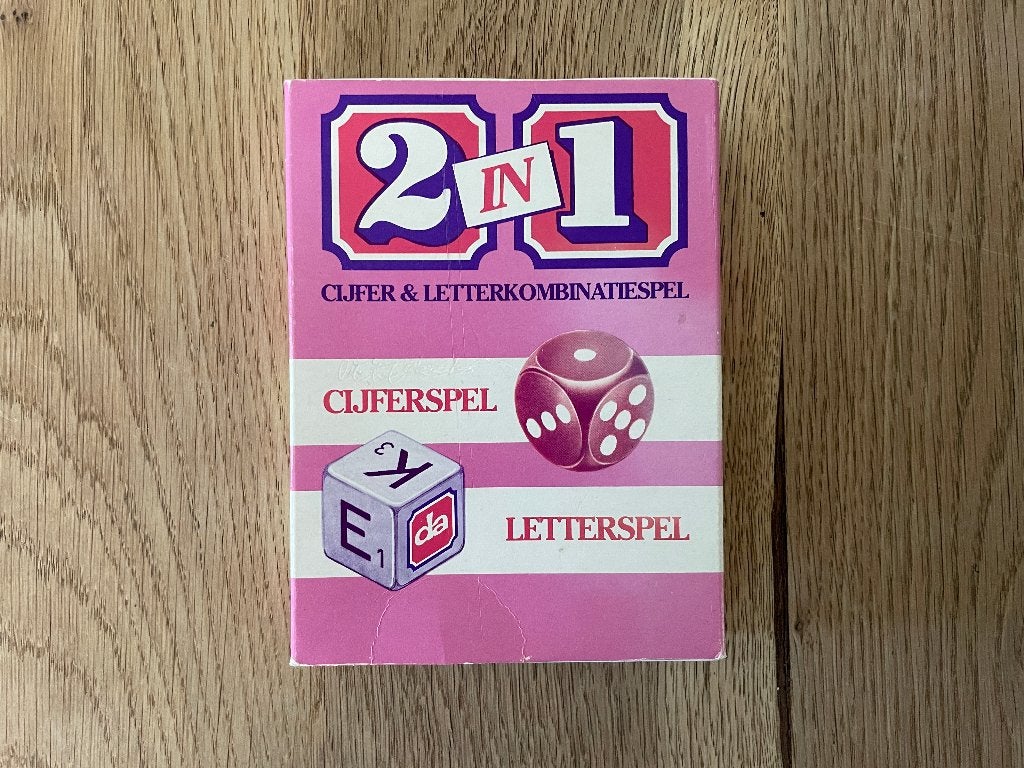 D284 2 in 1 cijfer letterspel retro 1981 DA drogisterij, Ophalen of Verzenden, Gebruikt, Taal en Lezen