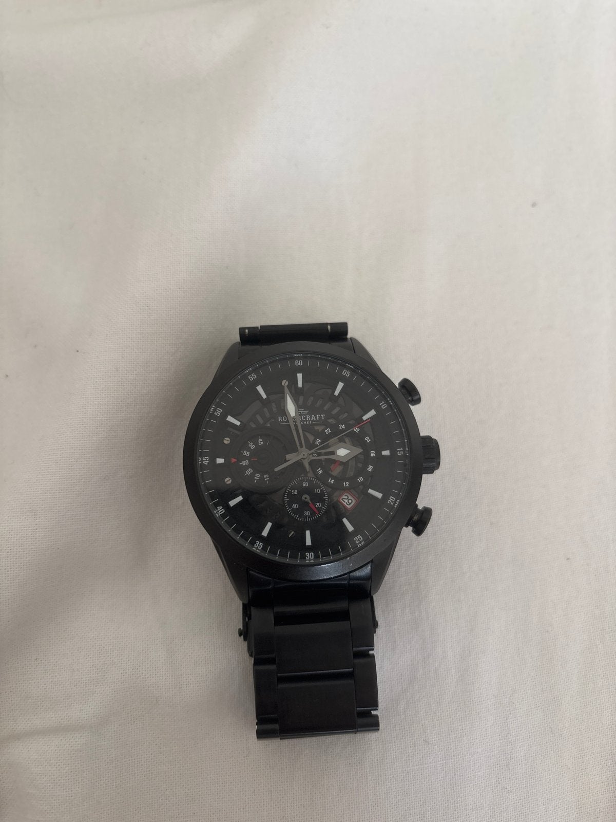 Rotorcraft RC1104 The Black Edition, Sieraden, Tassen en Uiterlijk, Gebruikt, Staal, Polshorloge, Ophalen