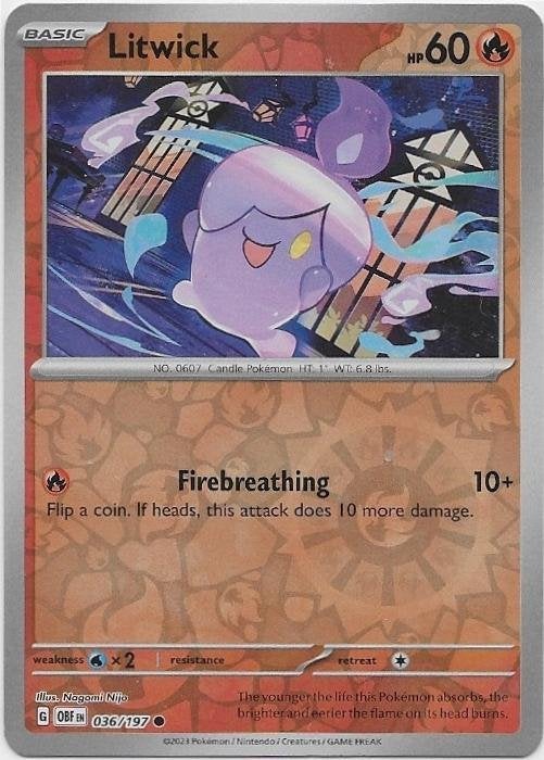 Obsidian Flames,  Litwick [reverse] 36/197, Verzenden, Nieuw, Losse kaart