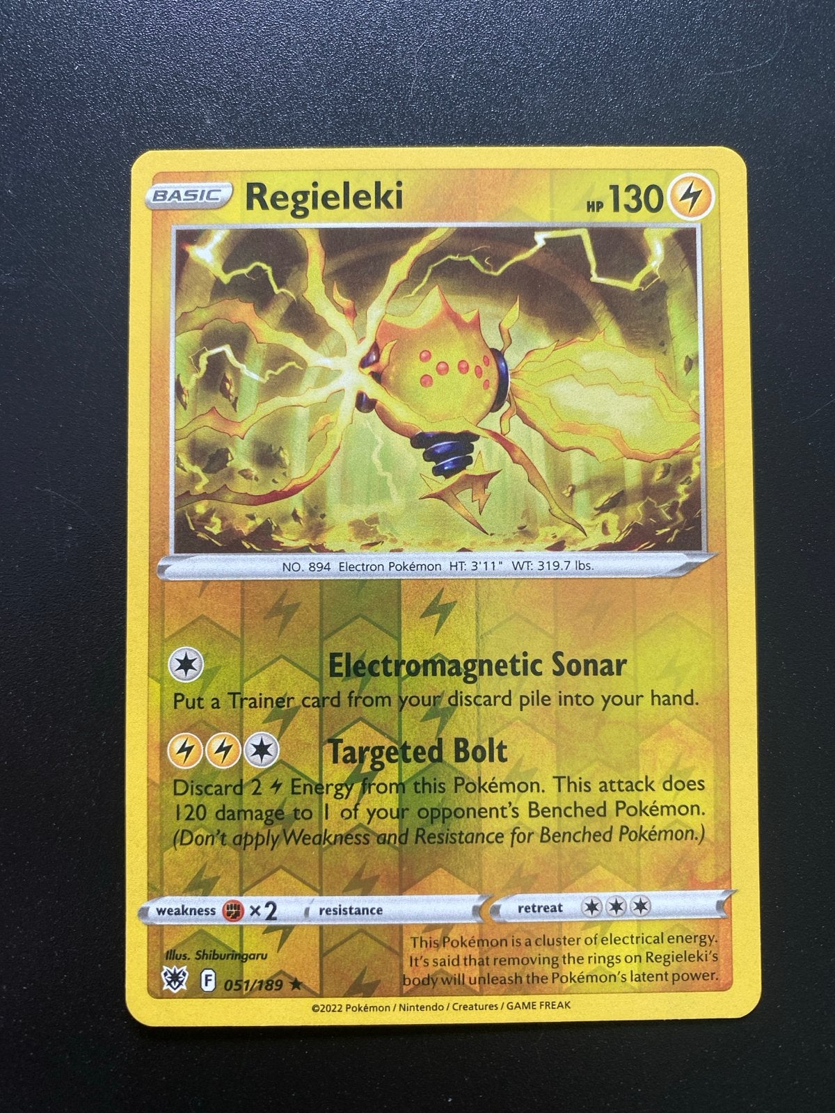 Regieleki 051/189 Rare Reverse Holo Pokémon Astral Radiance, Ophalen of Verzenden, Zo goed als nieuw, Losse kaart, Foil