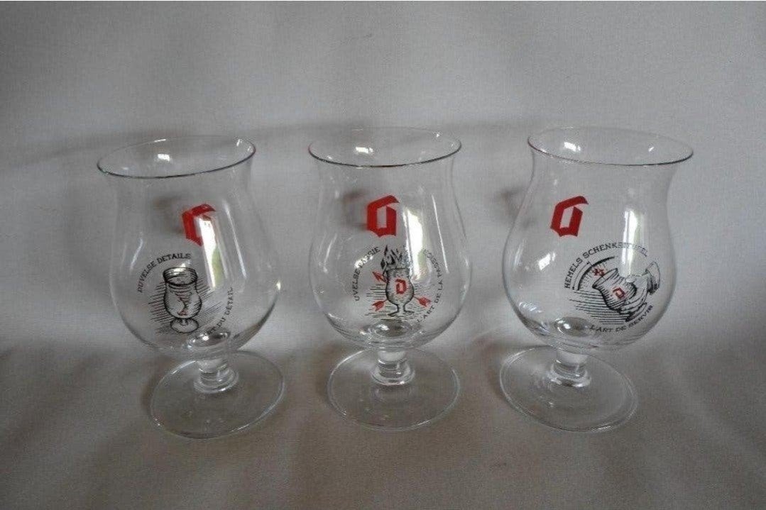 Duvel glazen, 3 stuks.
Duvelse details - l´art du detail., Ophalen of Verzenden, Zo goed als nieuw, Glas of Glazen, Duvel