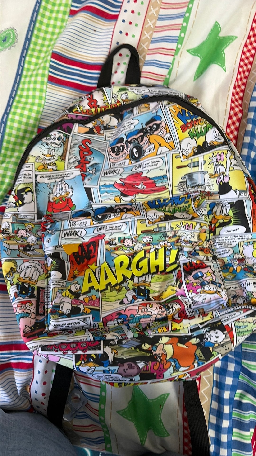 Disney Donald Duck Rugtas Strip Design schooltas, Ophalen, Disney of Dora, 25 tot 40 cm, Zo goed als nieuw