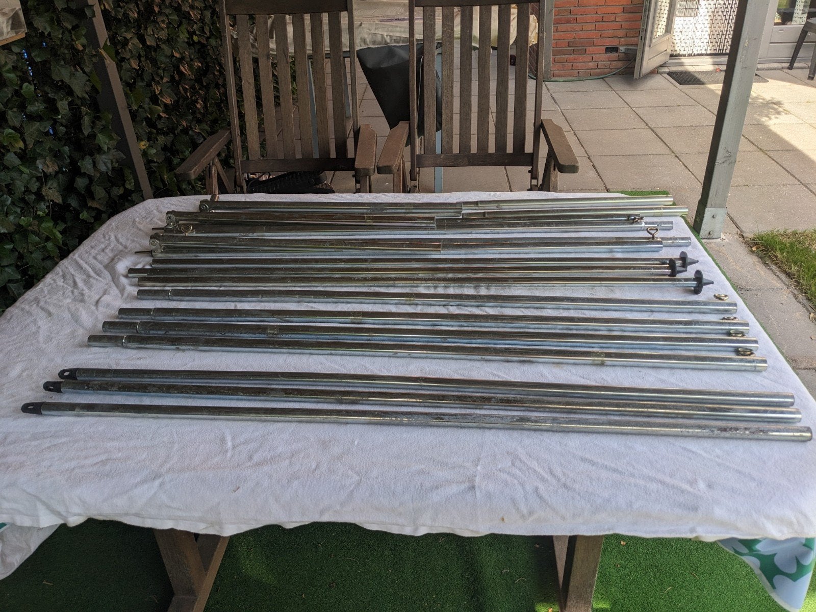 Stalen luifel frame., Ophalen
