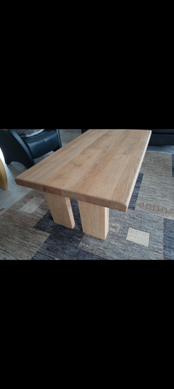 Licht eiken salontafel, Ophalen, 100 tot 150 cm, 50 tot 100 cm, Zo goed als nieuw
