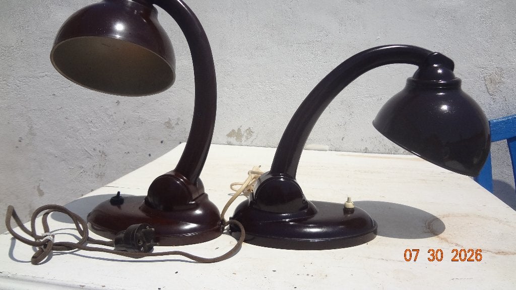 bakelieten tafellamp, Art deco, Verzenden, E27 (groot), Bruin
