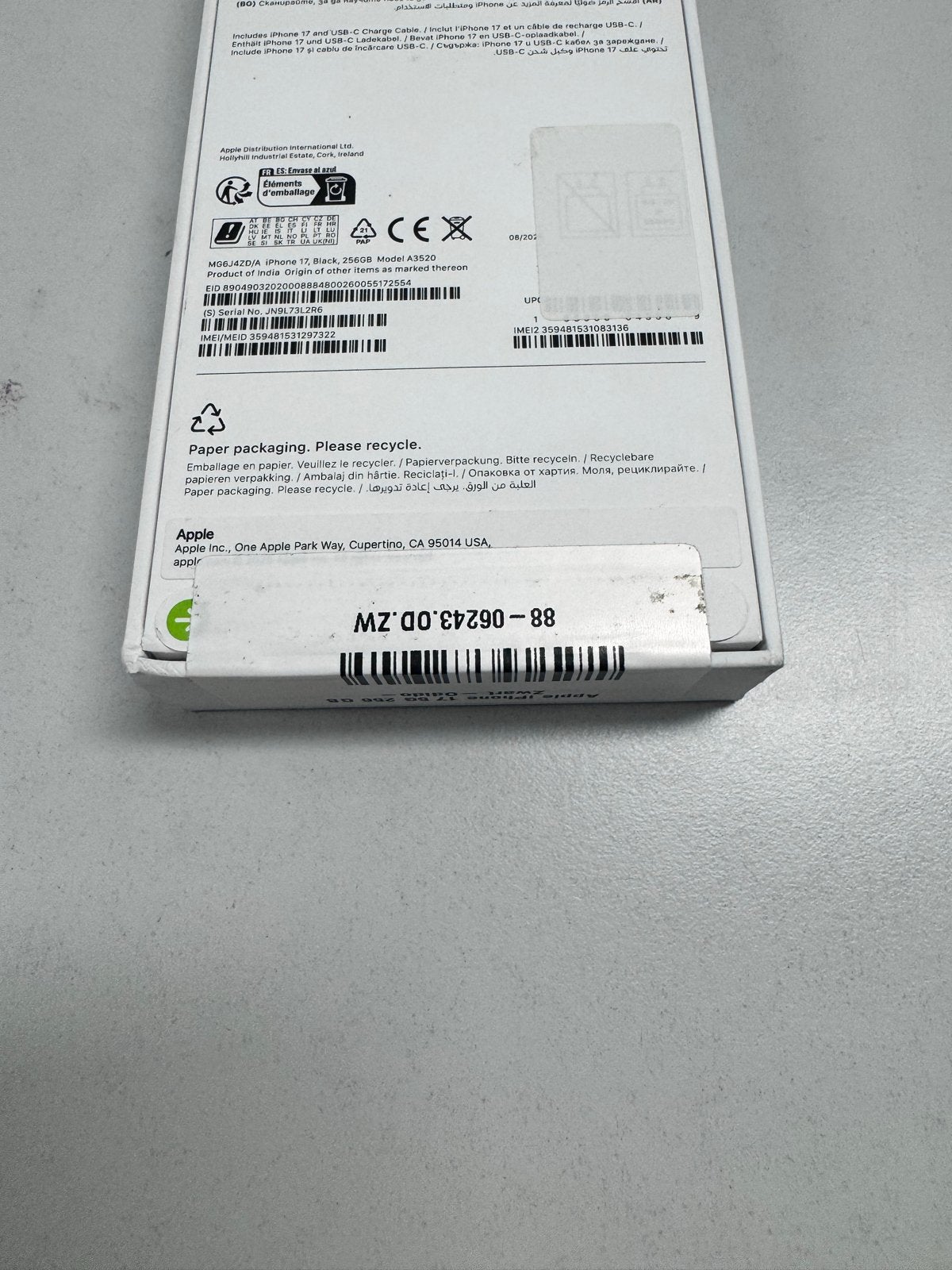 Apple iPhone 17 256GB Geseald APPLE CARE GARANTIE!!!, 256 GB, Zwart, Nieuw, Ophalen of Verzenden