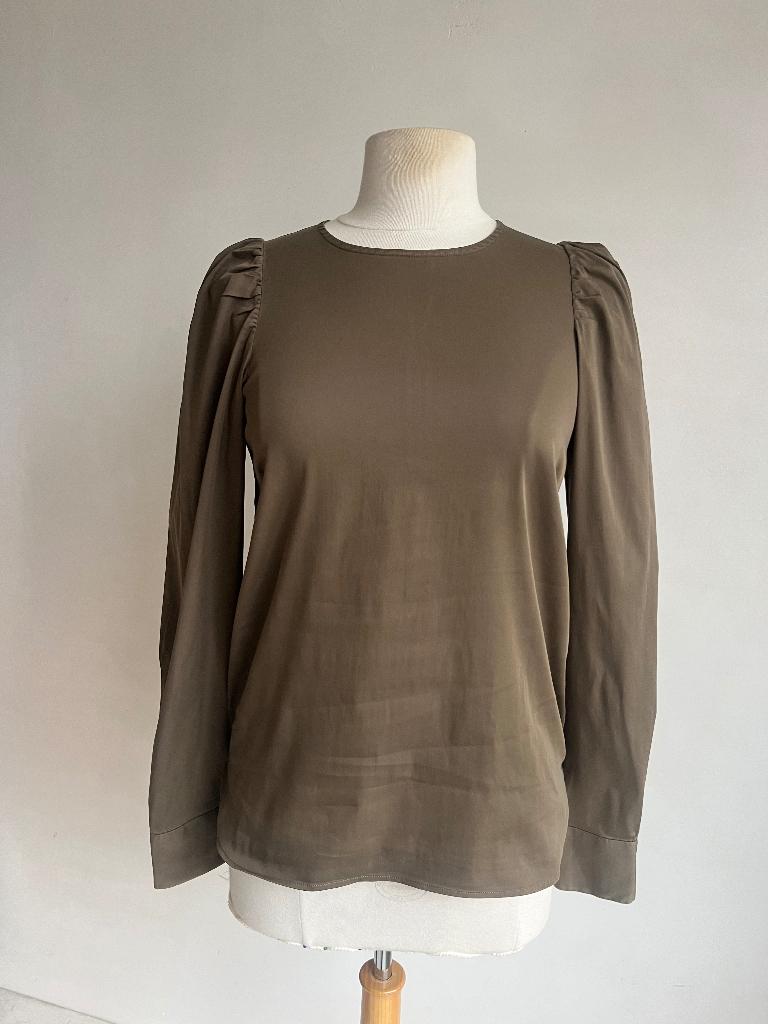 mos mosh top maat XS groen khaki, MOS MOSH, Verzenden, Zo goed als nieuw, Lange mouw