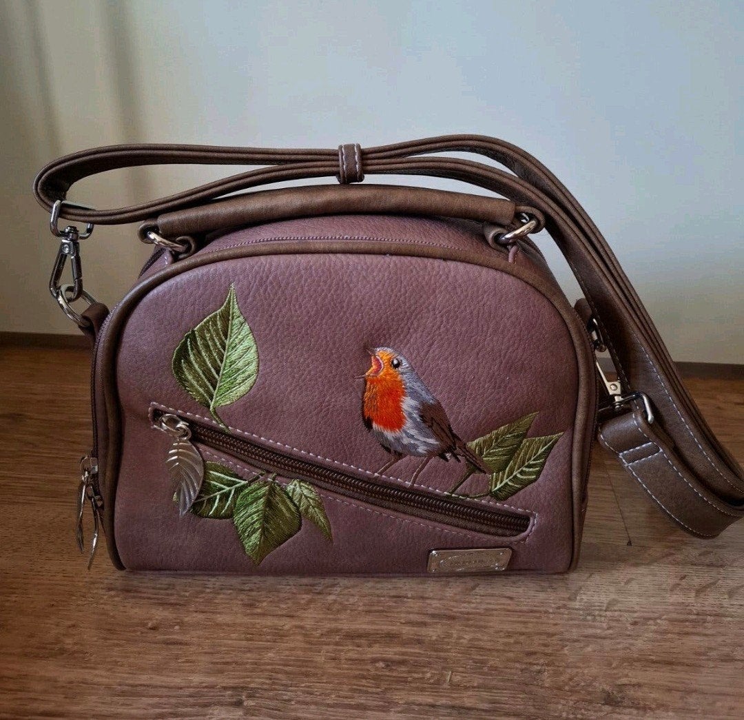 Nieuwe HI-DI-HI tas met Roodborstje, Ophalen of Verzenden, Nieuw, Bruin, Handtas