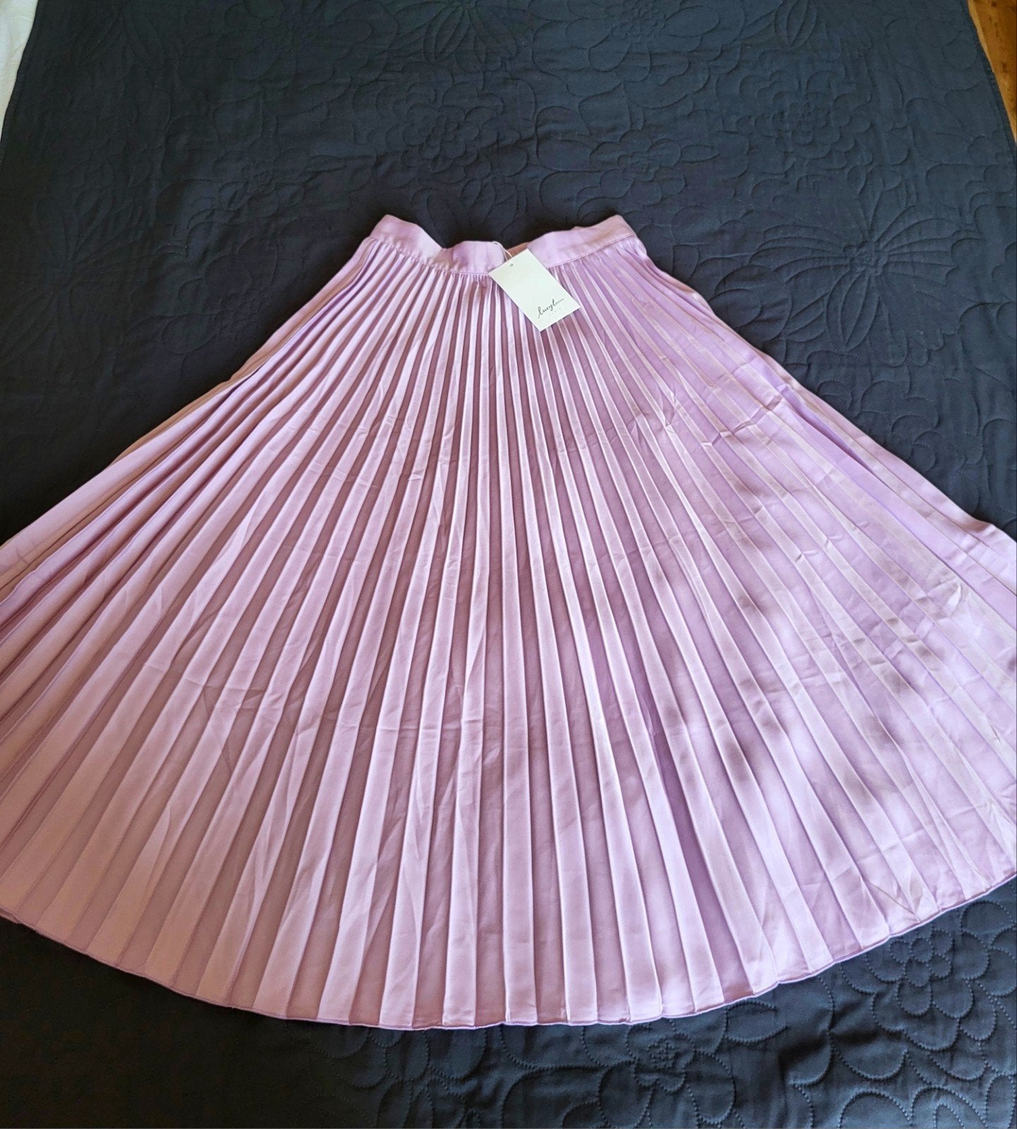 Luxe chique satijnen Lila Plissé Rok A-lijn silhouet NIEUW, Maat 38/40 (M), Paars, Nieuw, Ophalen of Verzenden