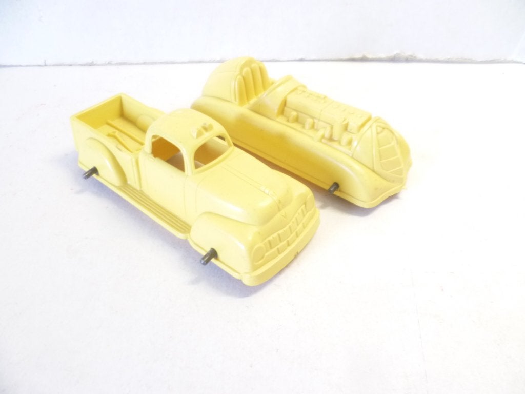 2 x hard kunststof auto 1 racewagen 1 pick up 13cm ca. 70er, Ophalen of Verzenden, Zo goed als nieuw, Auto