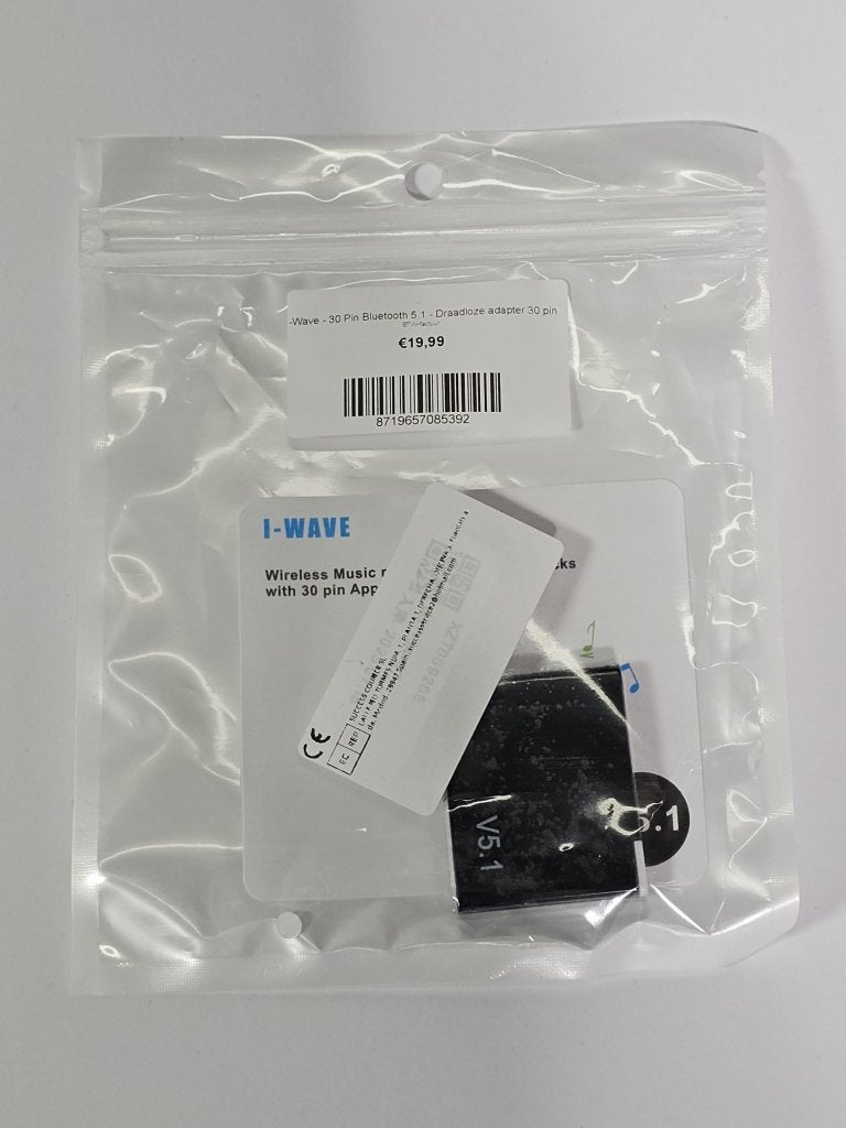 I-Wave - 30 Pin Bluetooth 5.1 - Draadloze adapter | Nieuw, Audio, Tv en Foto, Mp3-spelers | Accessoires | Apple iPod, Brouwer 1, 5521DK Eersel, Nederland