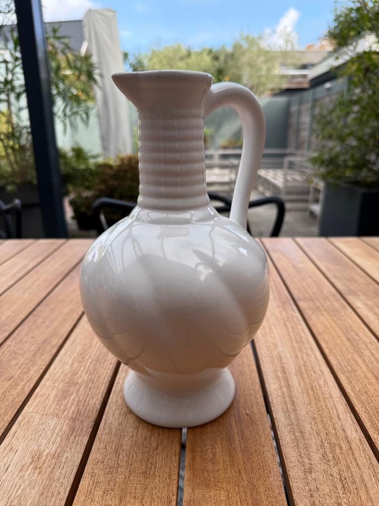 Vaas geribbeld wit lange hals 28 cm - Oud Delft 155, Ophalen of Verzenden