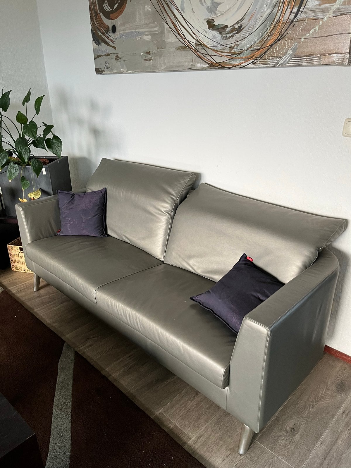 Leolux set: 2 bankstellen en 2 fauteuils, Ophalen, Tweepersoons, Zo goed als nieuw, Rechte bank