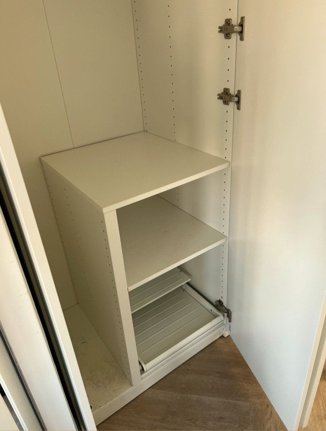 Ikea komplement  Witte kastinrichting met planken en uittrek, Ophalen, Minder dan 50 cm, Gebruikt, Minder dan 100 cm