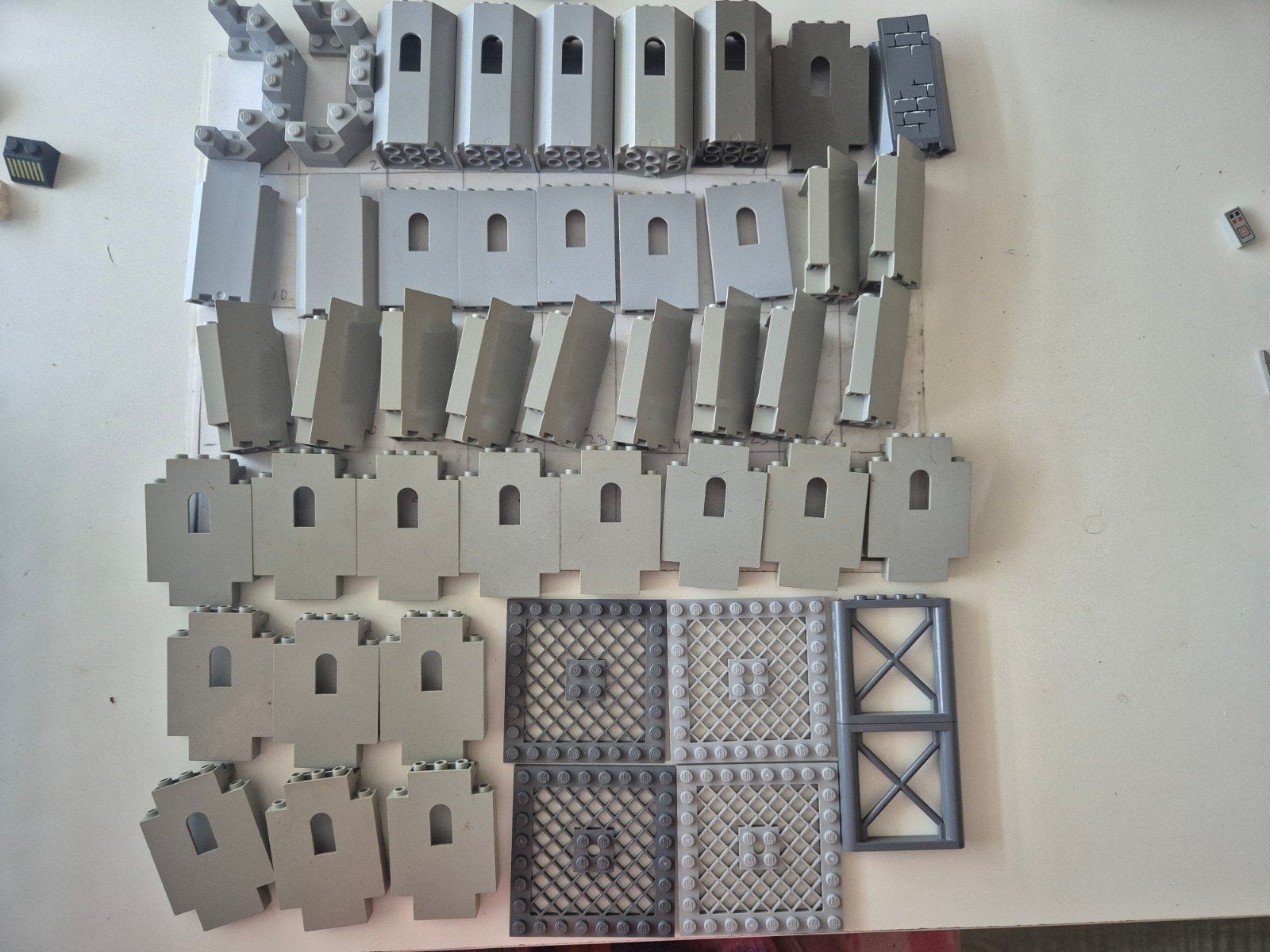 lego paneel grijs muur kasteel city vintage onderdelen, Ophalen of Verzenden