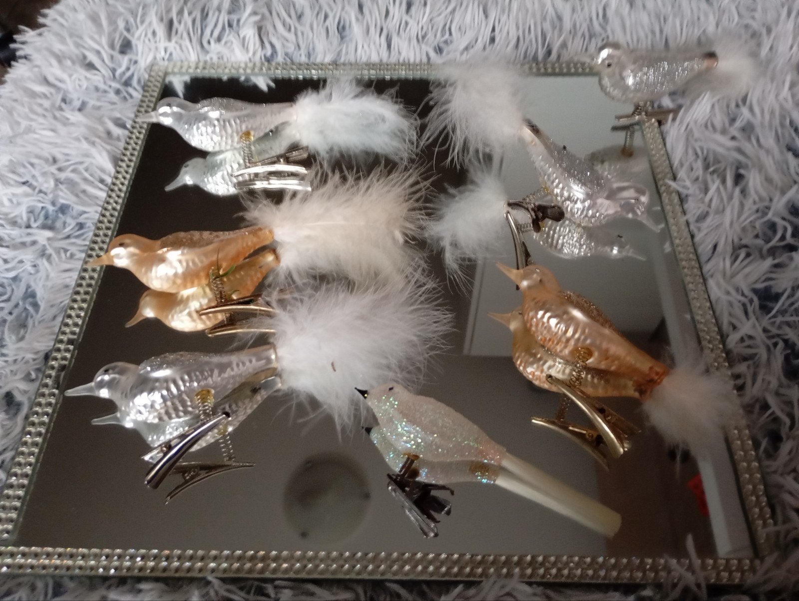 7 ANTIEKE KERSTBOOM VOGELS DECORATIE NU ALLES 40€ ZIE FOTO,S, Diversen, Kerst, Ophalen of Verzenden