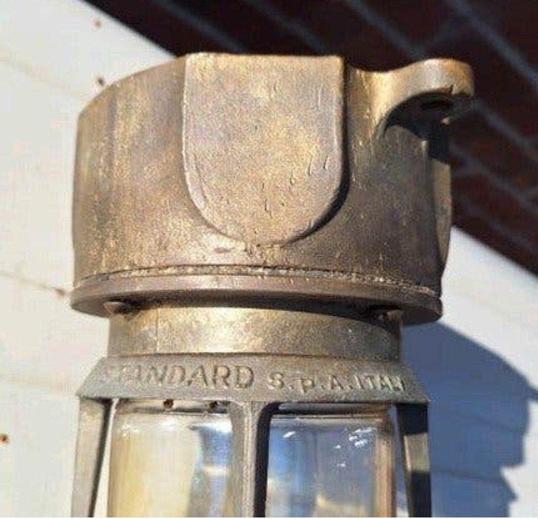 Koperen Messing Scheepslamp 24 cm - Standard S.P.A. Italy, Antiek en Kunst, Ophalen of Verzenden