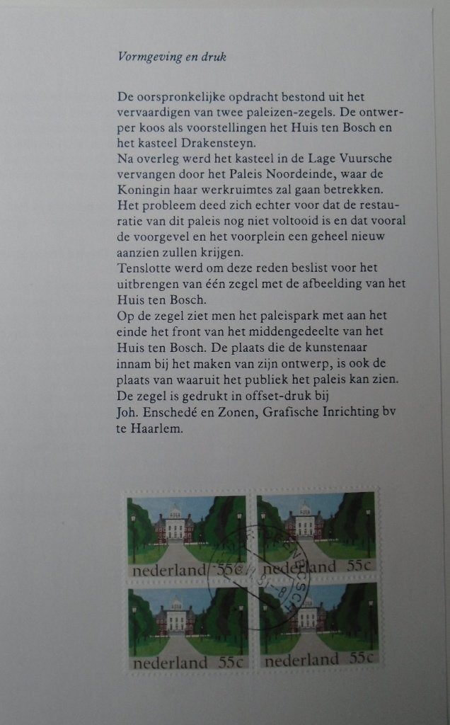 Koninklijk paleis Huis ten Bosch Eerste dag stempel, Postzegels en Munten, Postzegels | Eerstedagenveloppen, Ophalen of Verzenden