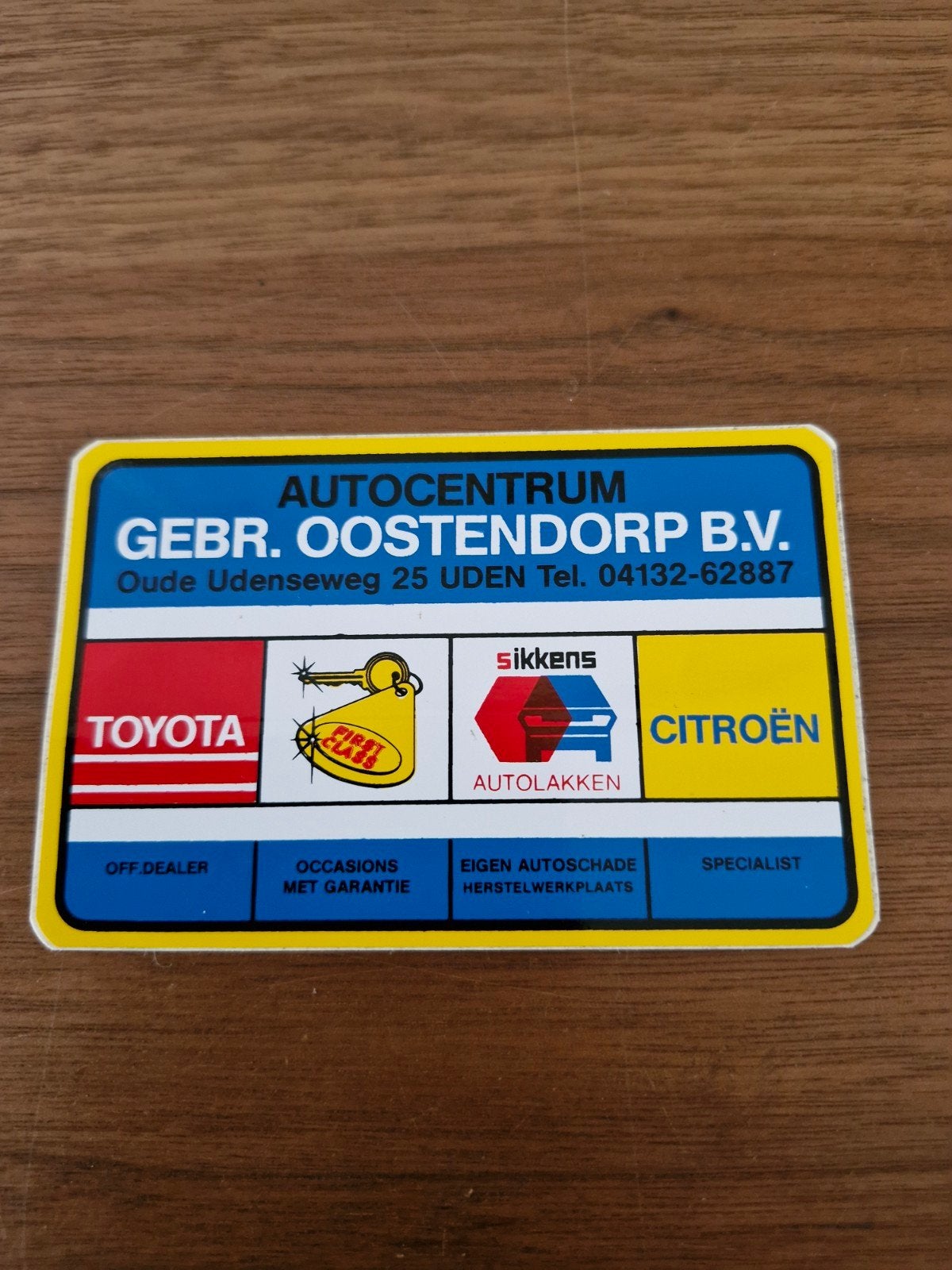 9878 Vintage Autocentrum Gebr. Oostendorp B.V. Sticker, Ophalen of Verzenden