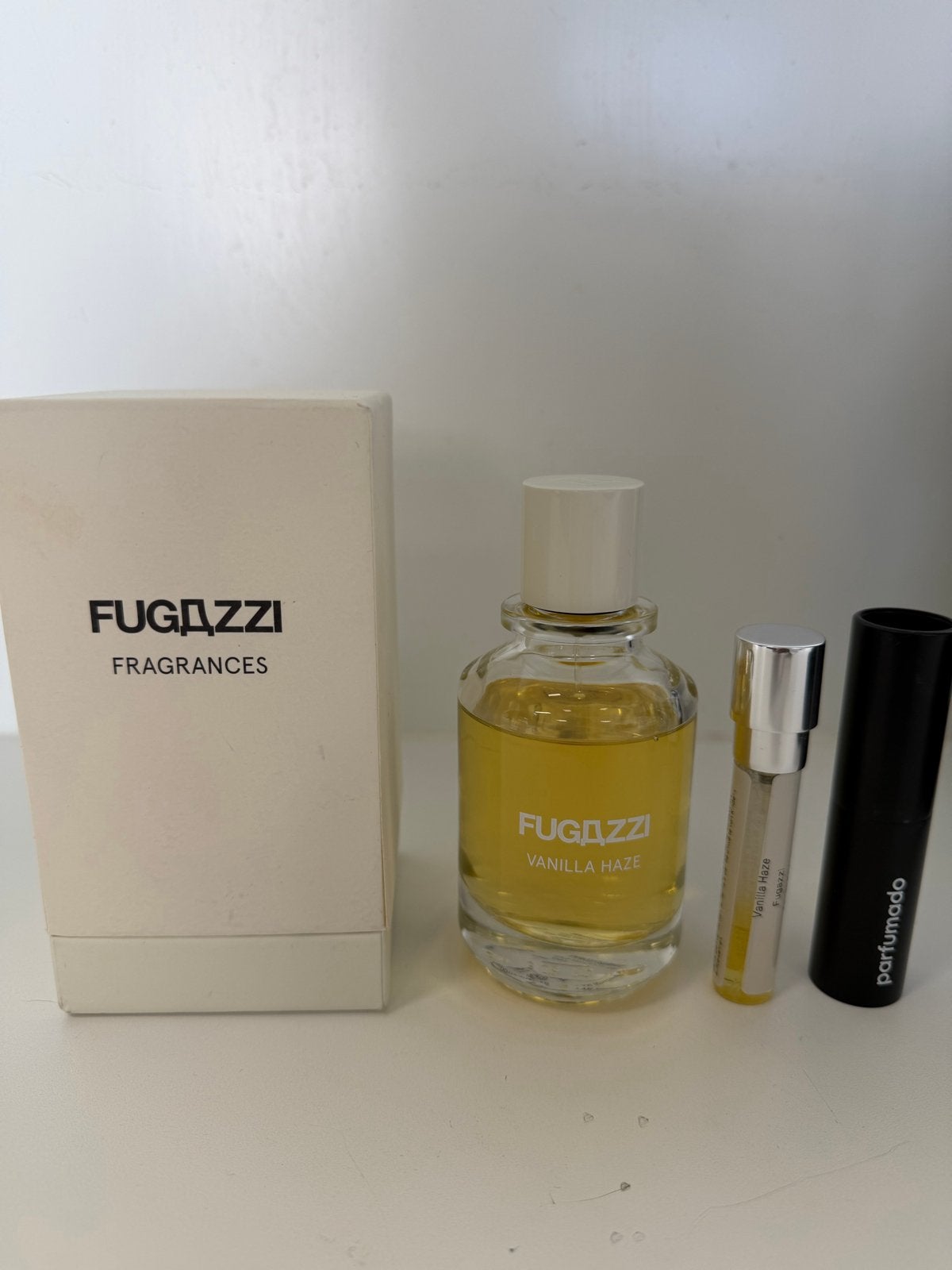 Fugazzi Vanilla Haze 100ml EDP + Parfumado travel case, Ophalen of Verzenden, Gebruikt