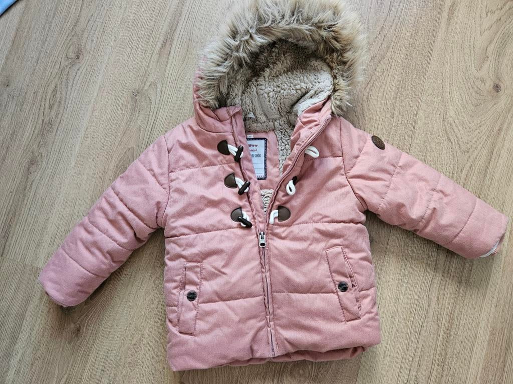 Roze winterjas maat 92 met houtje touwtje knopen Topomini, Kinderen en Baby's, Gebruikt, Meisje, Topomini, Ophalen of Verzenden