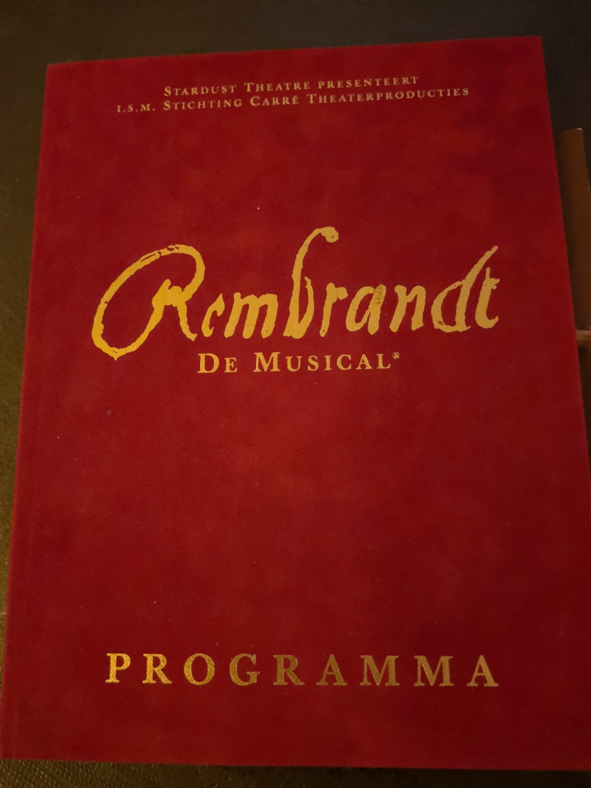 Programmaboekje Rembrandt de musical, Ophalen of Verzenden, Ballet of Musical