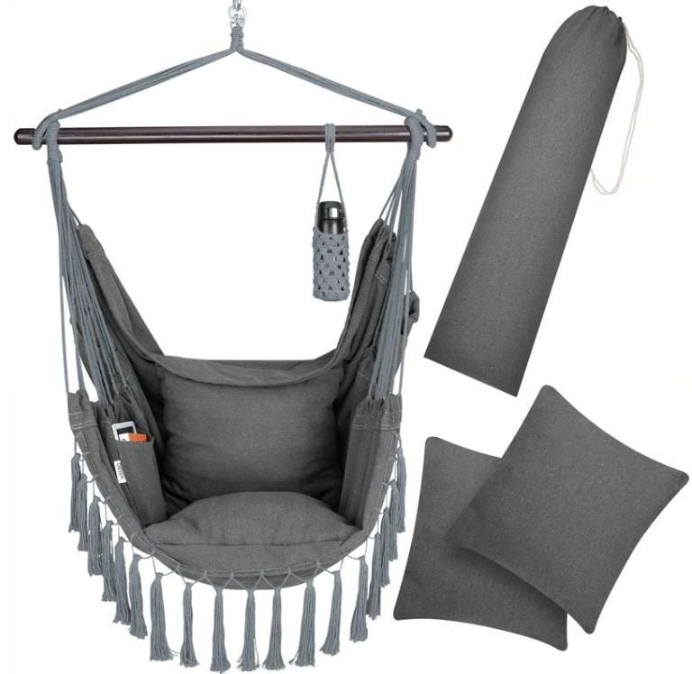 Hangstoel swing Antraciet  170x100x150cm GRATIS BEZORGD!, Verzenden, Overige materialen, Nieuw, Nvt