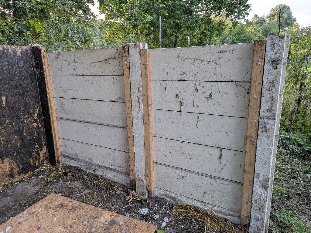 Beton schutting platen en palen, Tuin en Terras, Schuttingen, Ophalen, Overige materialen, 3 tot 6 meter, 1 tot 2 meter