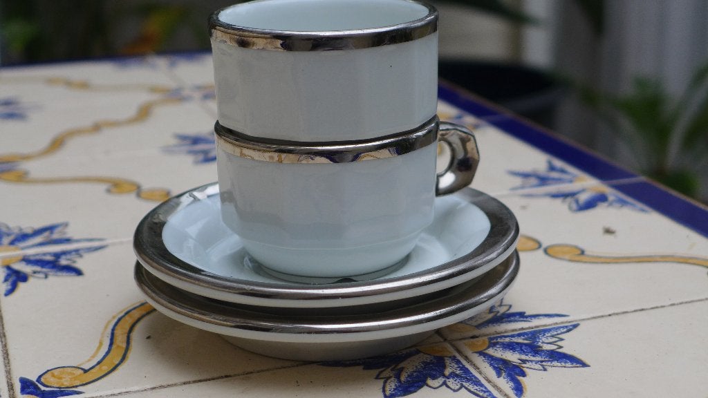 franse koffiekopjes, Overige merken, Vintage, Ophalen of Verzenden, Zo goed als nieuw