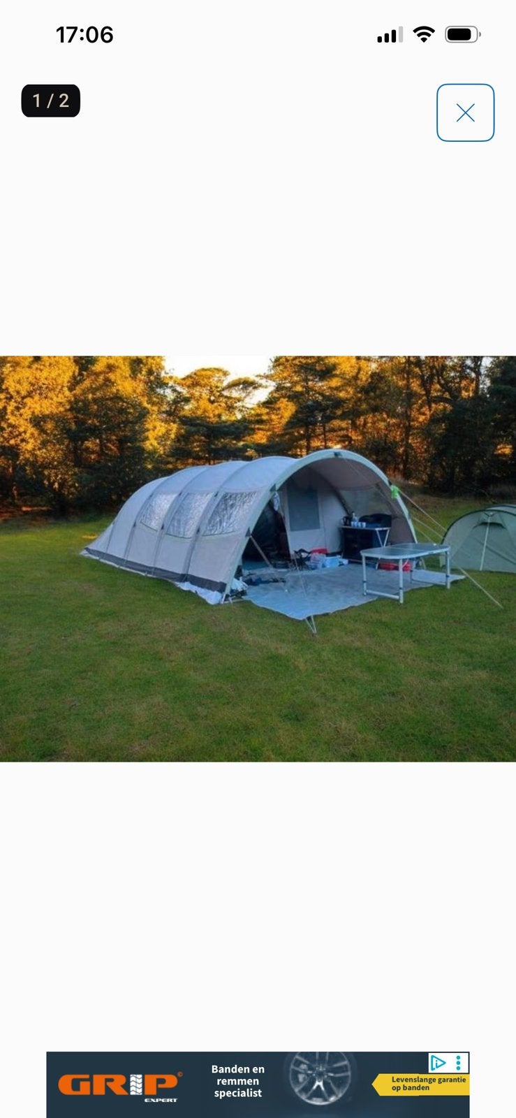Ruime 6 persoons tunnel tent, Ophalen, Zo goed als nieuw, Tot en met 6
