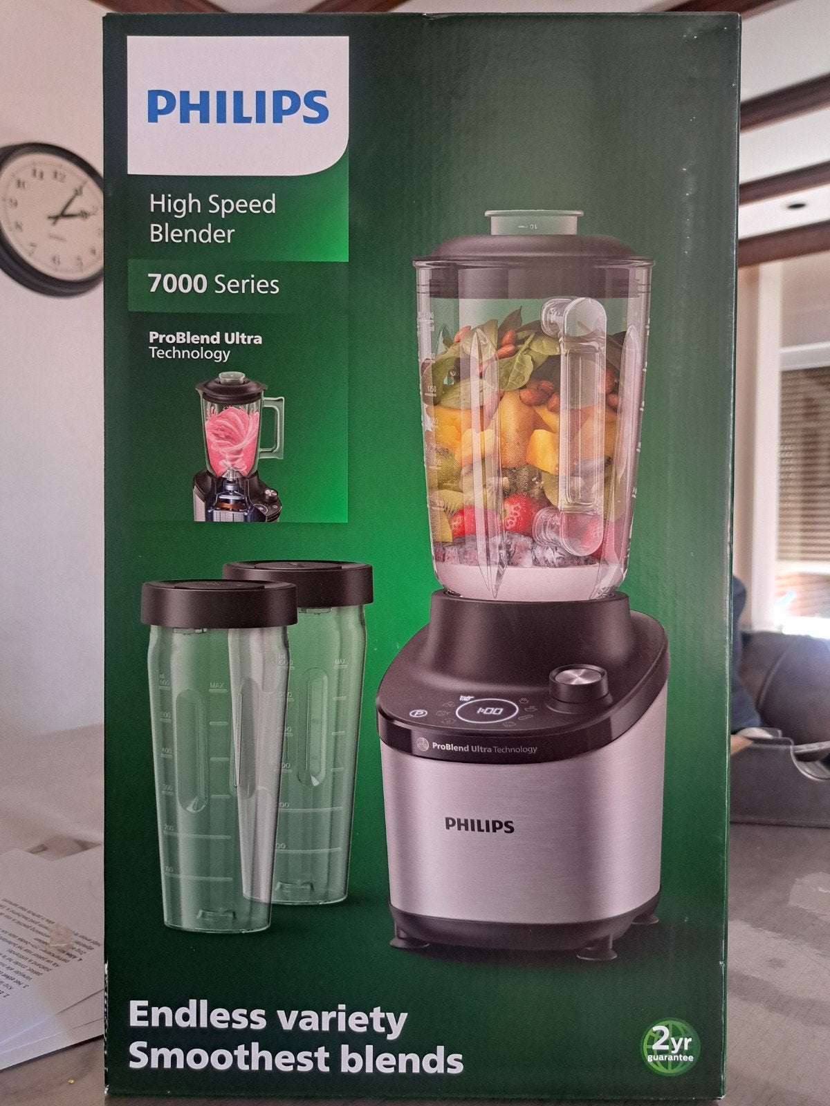 Philips High Speed Blender 7000 Serie HR3760 - Nieuw in doos, Nieuw, 3 snelheden of meer, Ophalen of Verzenden, 2 tot 3 liter
