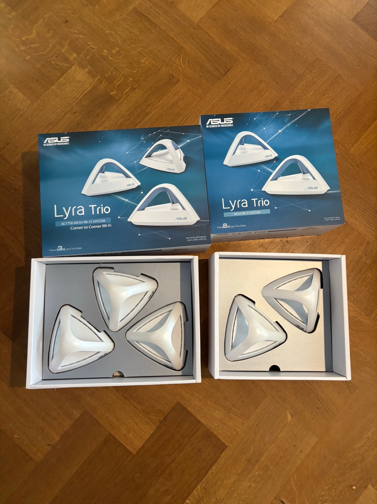Nieuw in doos: 5 stuks ASUS Lyra Trio mesh AC1750 router, Ophalen of Verzenden, Nieuw, Router, ASUS