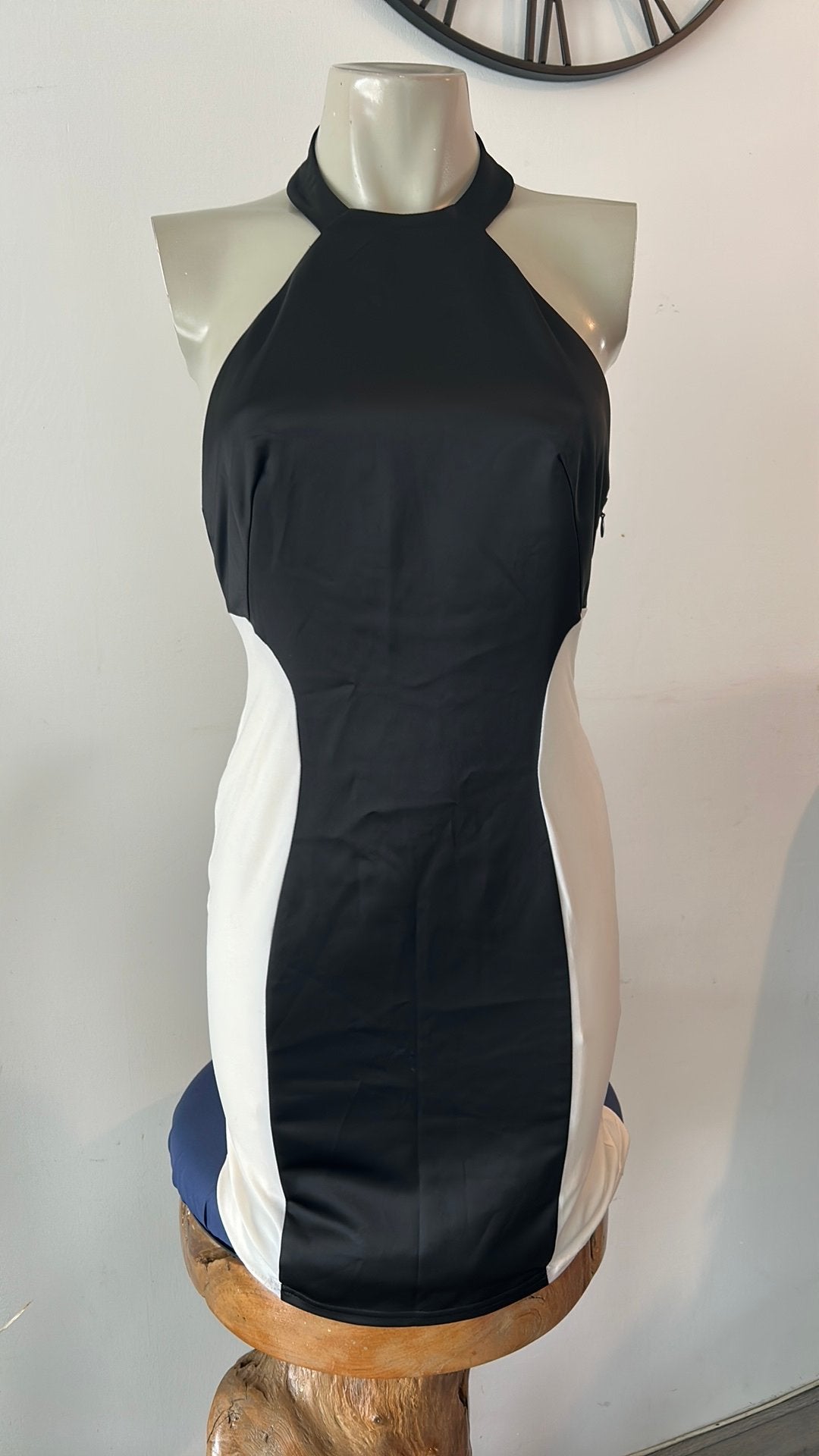 Jane Norman stretch jurk S, Ophalen of Verzenden, Zo goed als nieuw, Zwart, Knielengte