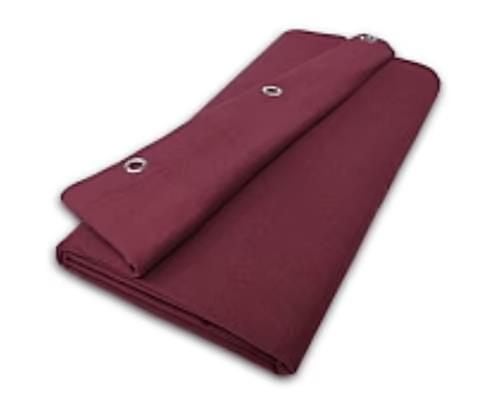 NIEUWE THEATERDOEK VLAMWEREND BORDEAUX 3M BREED, 4 M HOOG