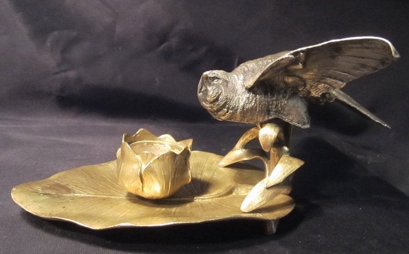 Antieke bronzen kaarsenhouder, Cumberworth, ca 1850, Verzenden, Brons