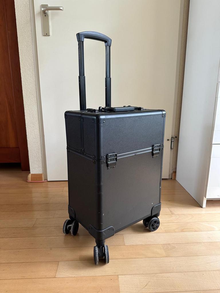 Beauty trolley/schoonheidsspecialist/make-up koffer, Sieraden, Tassen en Uiterlijk, Koffers, Wieltjes, Gebruikt, Hard kunststof