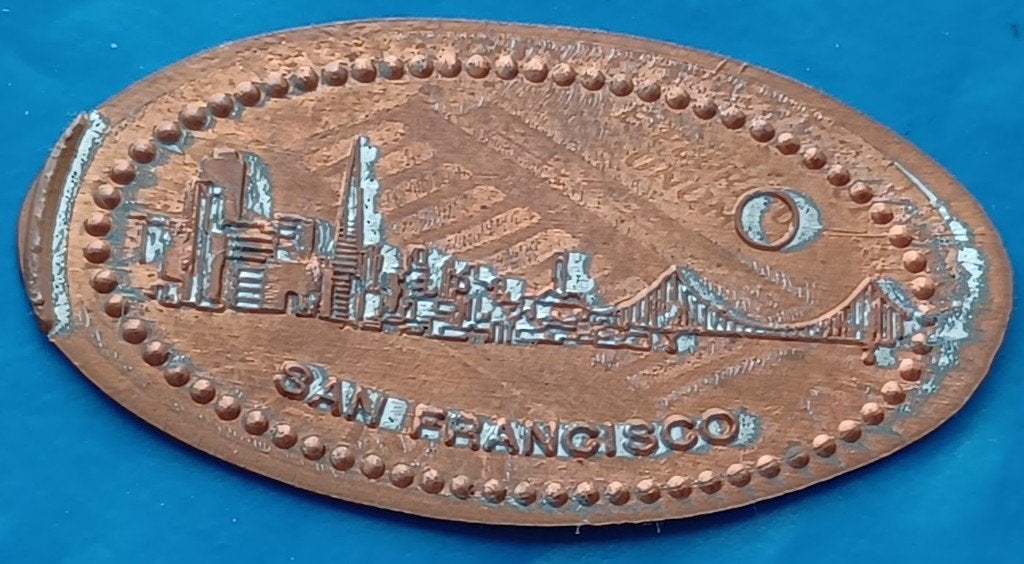 Zelfgeslagen penning San Francisco - Panorama, Ophalen of Verzenden, Overige materialen, Buitenland