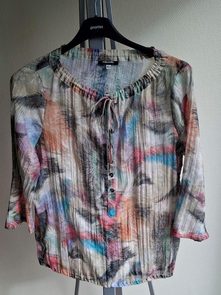 Rossini prachtig kleurig shirt maat 42 - ZGAN, Overige kleuren, Maat 42/44 (L), Ophalen of Verzenden, Zo goed als nieuw