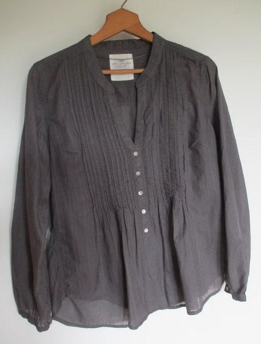 H&M LOGG grijze katoenen blouse, maat M, H&M, Verzenden, Zo goed als nieuw, Angelschoice@gmail.com