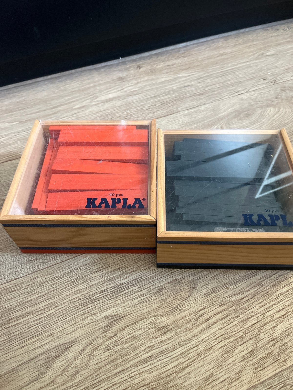 KAPLA bouwplankjes set - oranje en zwart (2x 40 stuks), Ophalen of Verzenden, Gebruikt, Overige merken