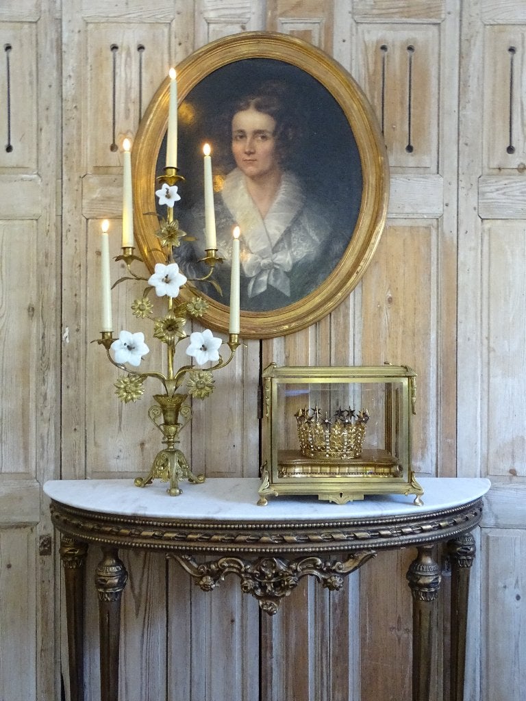 Frans schilderij in vergulde lijst, Ophalen